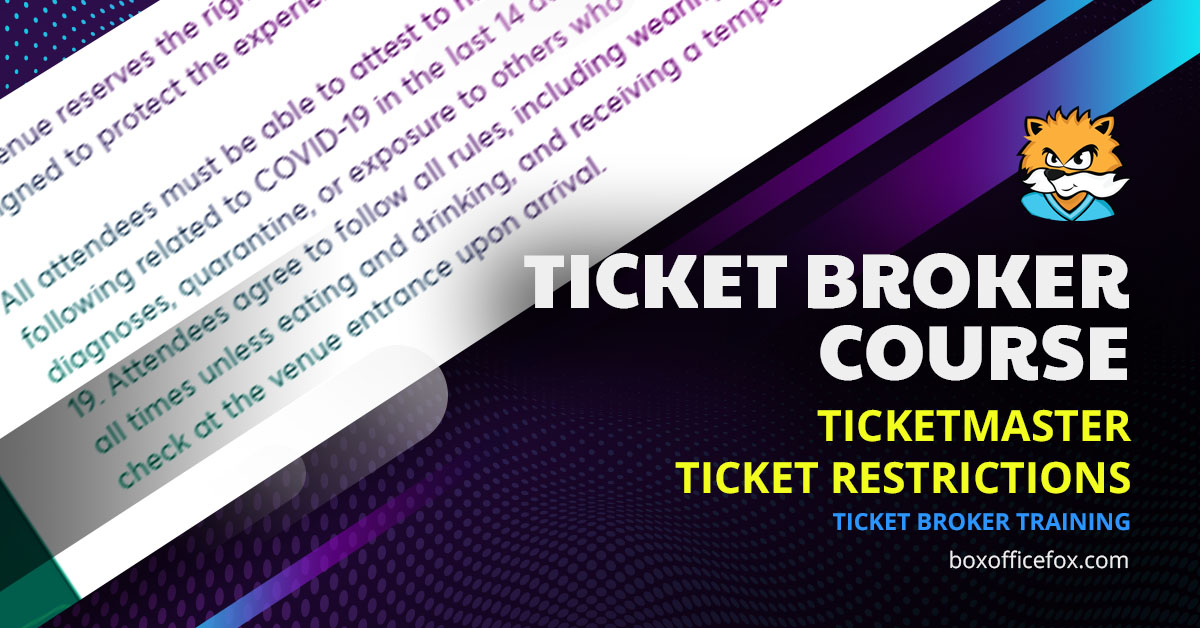 Ticket Broker Course - Ticketmaster Ticket Restrictions